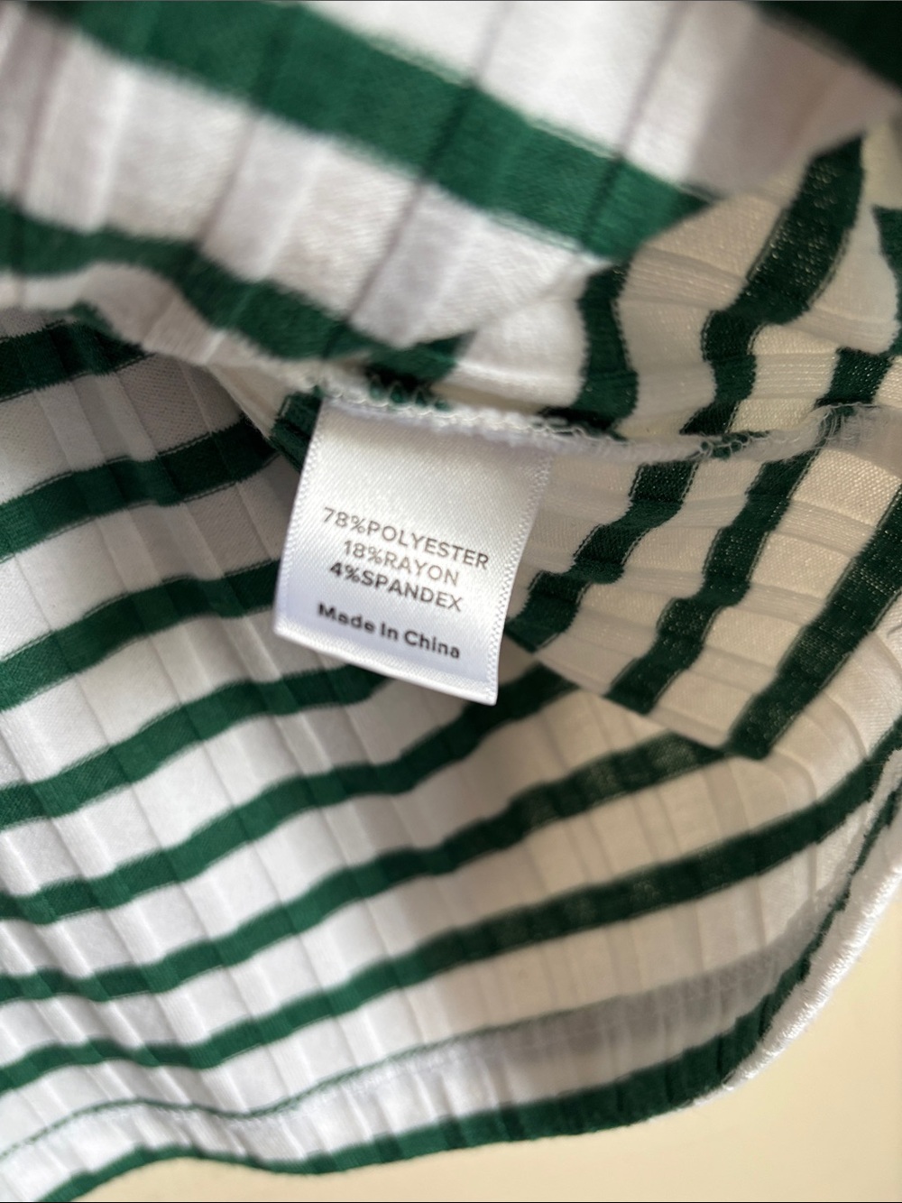 Evereve White & Green Striped Ribbed Tank - Picture 3 of 4